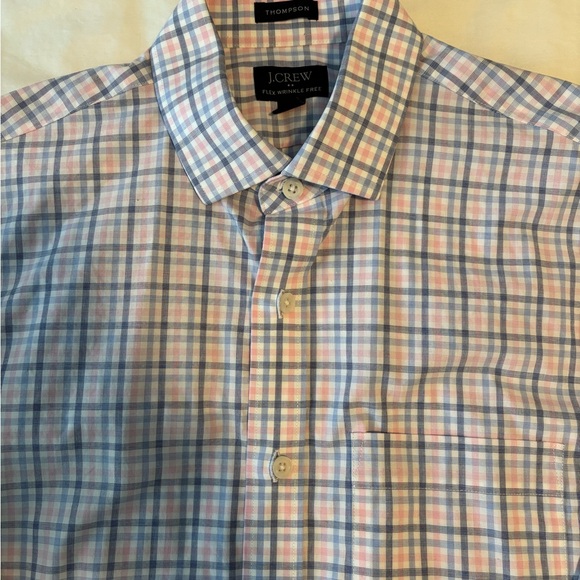 J. Crew Factory Men's Blue and Pink Plaid Shirt - Picture 1 of 4